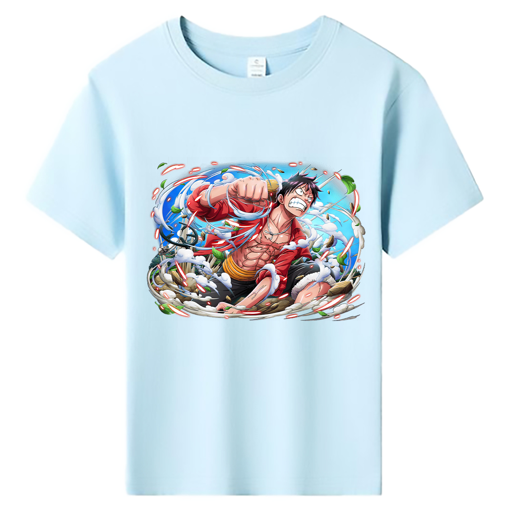ワンピース モンキー・D・ルフィ ONE PIECE Monkey D. Luffy 綿100％キッズTシャツ（フロントプリント）